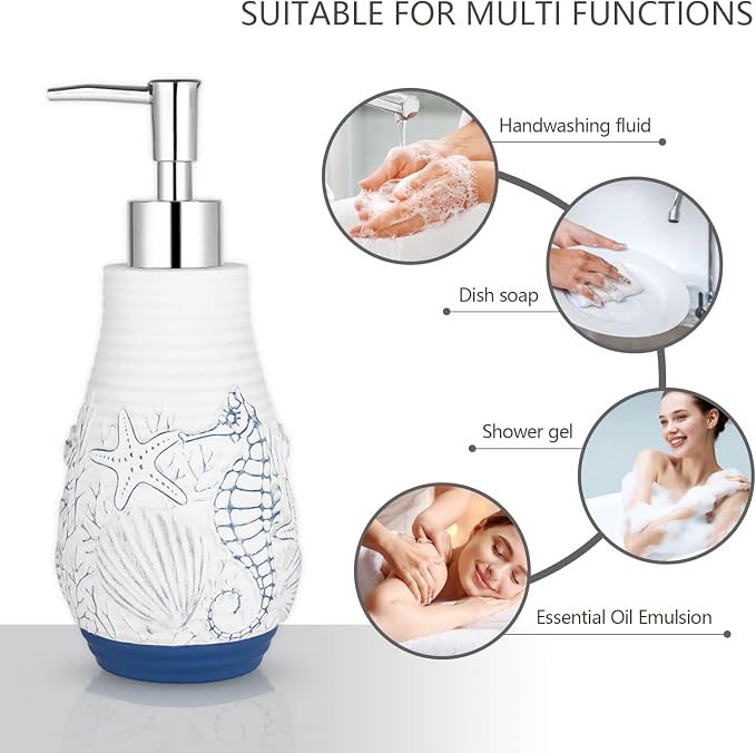 Beach Theme Bathroom Accessory Sets 4PCS Bathroom Accessories Set Complete - Image 5