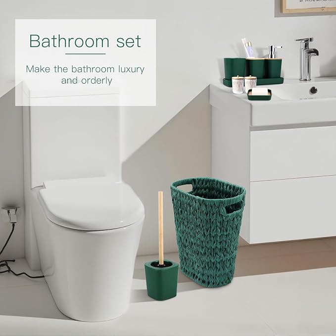 Dark Green Bathroom Accessories Set - Image 6