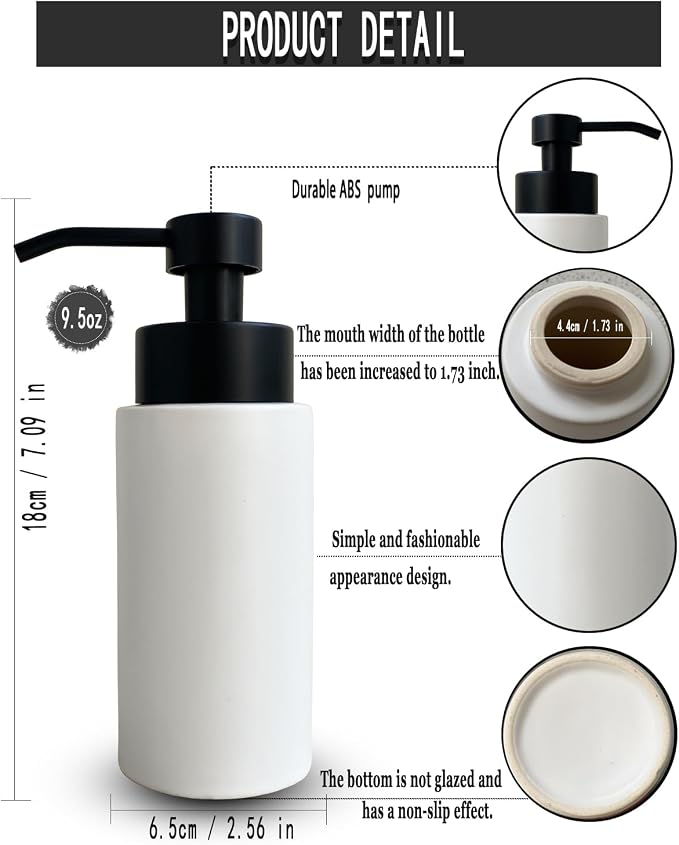 9.5 Oz Foaming Soap Dispenser for Bathroom, Kitchen Foam Soap Dispenser - Image 6