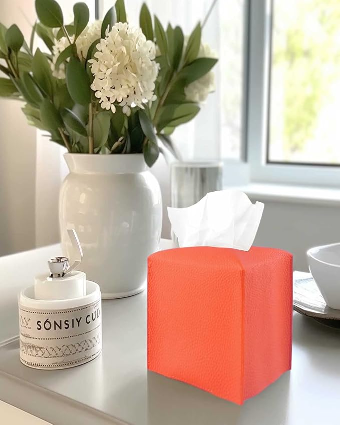 Orange Tissue Box Cover Square – Tissue Box Holder - Image 4