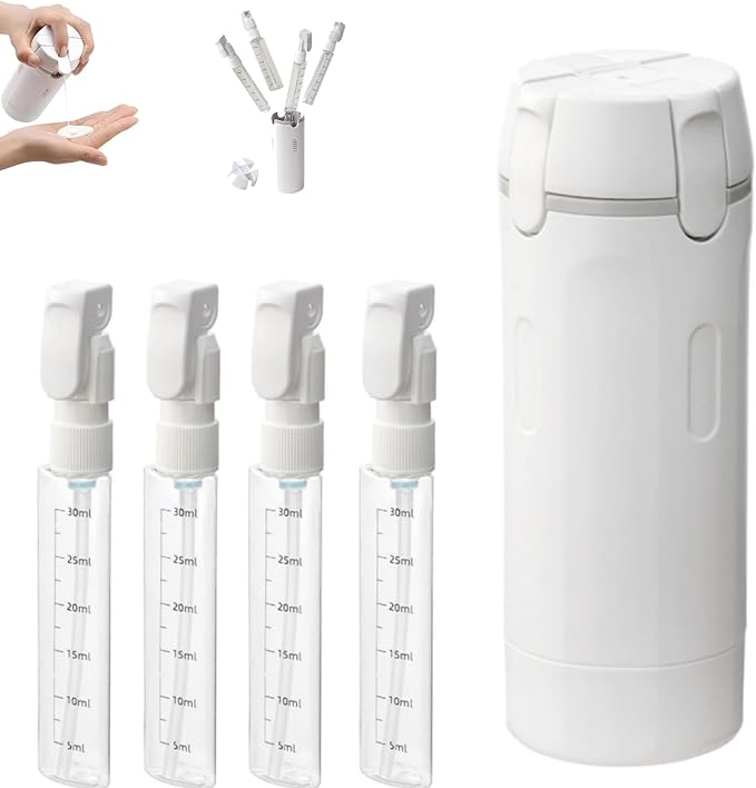 HISKI 4 in 1 Travel Bottles for Toiletries, Portable Travel Toiletries Bottle by HISKI