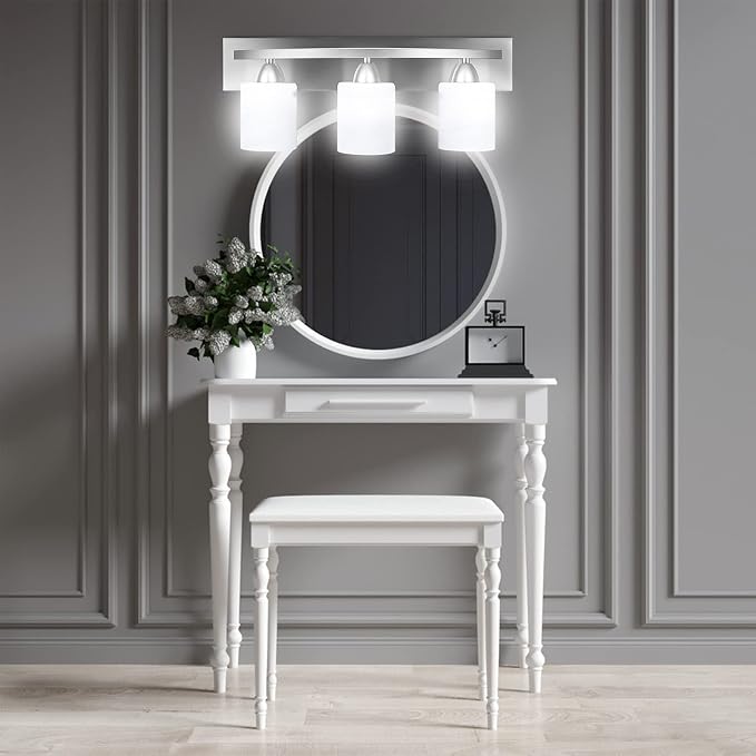 PARTPHONER - Bathroom Vanity Light Fixture - Over Mirror - Modern Glass Shade - - Image 6