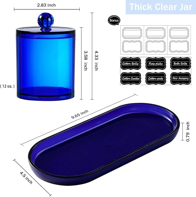 Qtip Holder Bathroom Set with Tray - Image 7