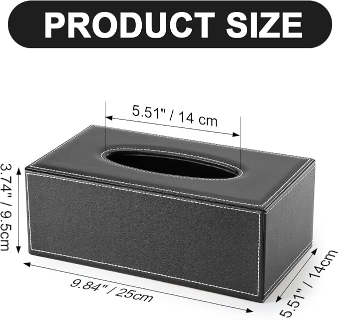 KINGFOM Rectangular PU Leather Tissue Box Cover - Image 2