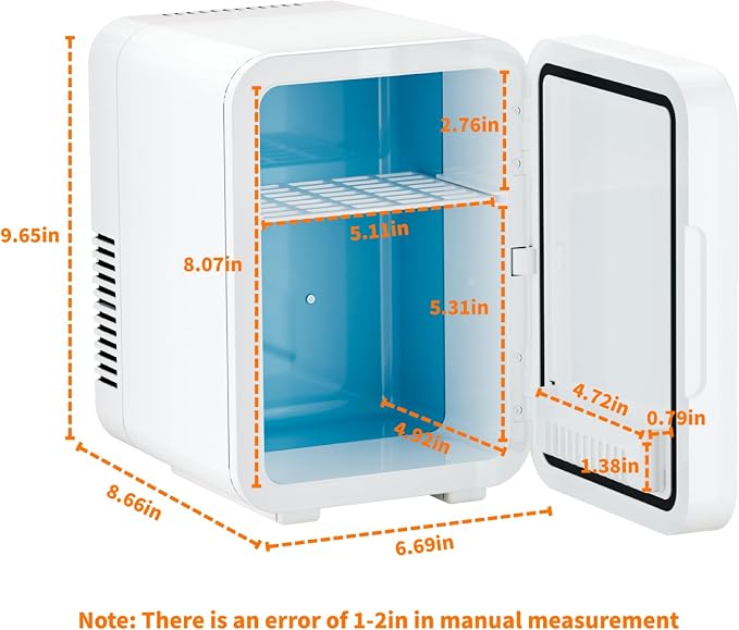 4L Mini Fridge with LED Mirror, Dual Cooling & Warming Function, 3L/6 Cans - Image 3