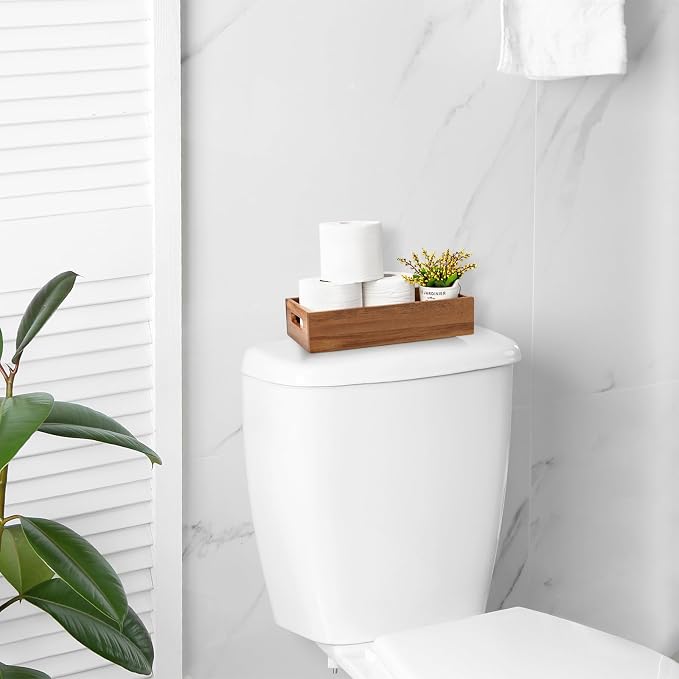 ALELION Acacia Wood Bathroom Storage Basket - Image 2