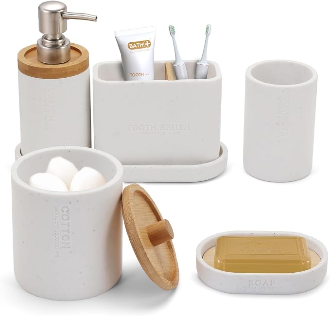 Bathroom Accessories Set, Large-Sized Toothbrush Holders Set, Soap Dispenser - Image 8