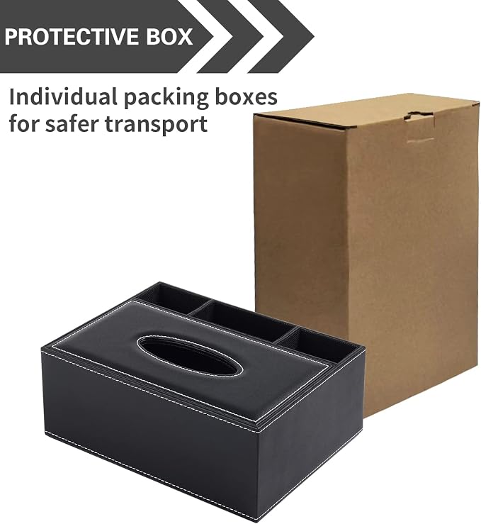 Multifunction PU Leather Tissue Box Cover Rectangular Upgrade Large Size - Image 7