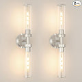 Brushed Nickel Wall Sconces Set of 2, Modern Bathroom Vanity Lights by oiYio