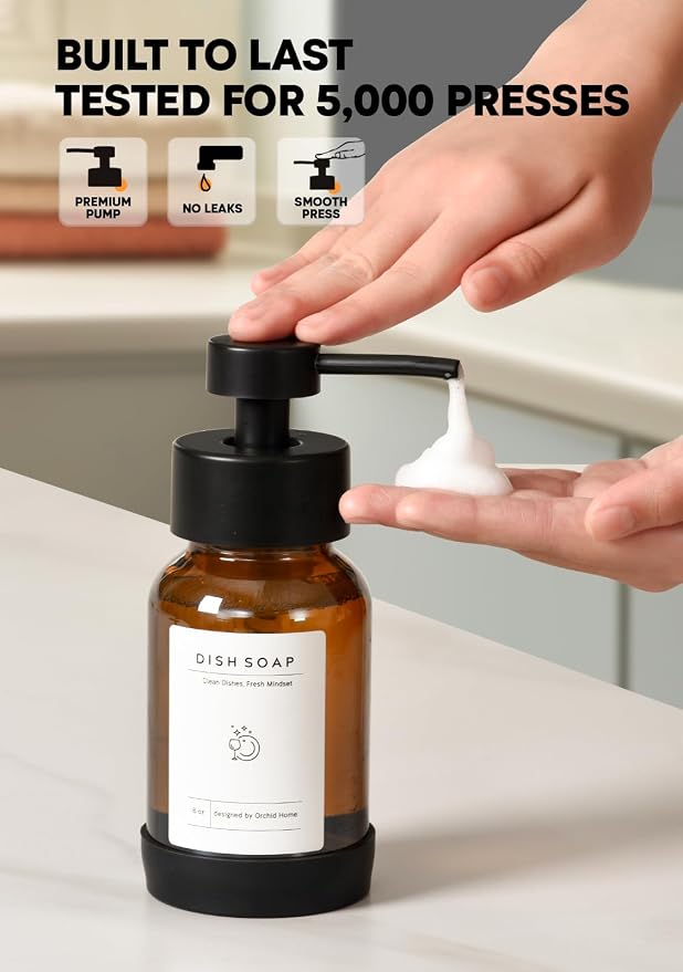Foaming Soap Dispenser Set, Glass Foam Soap Dispenser - Image 4