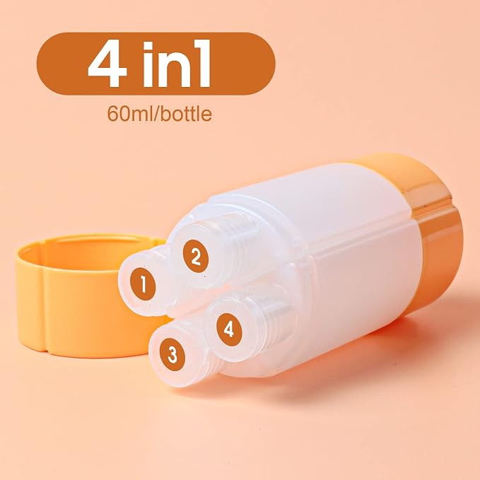 Travel Bottle, TSA approved 4-in-1 Leak-Proof Bottle, 4 * 60ml/2oz, - Image 2