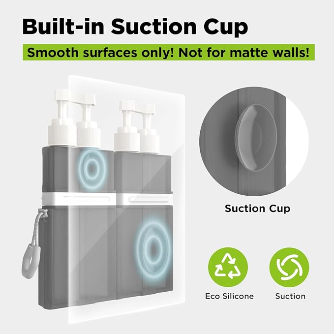4 in 1 Travel Dispenser Bottle, TSA Approved Refillable Shampoo and Conditioner - Image 3