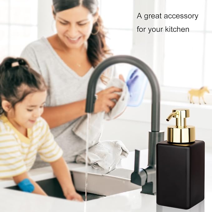 Foaming Soap Dispenser with Stainless Steel Pump, 12oz Refillable Glass Liquid - Image 5