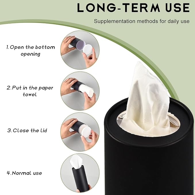 4 PCS Car Tissue Holder, Quick Convenient Refill Cylinder Facial Tissue Holder - Image 5