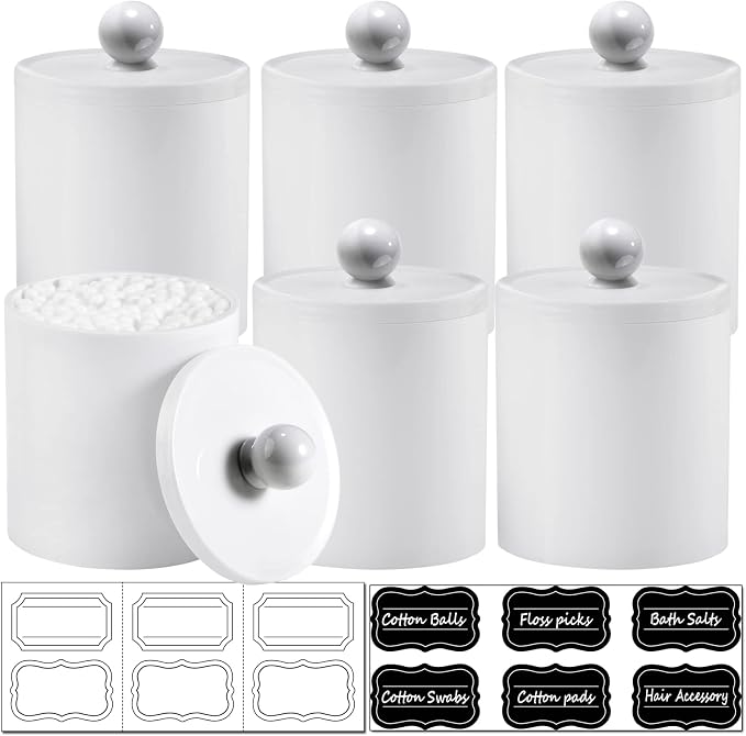 SheeChung 6 Pack White Acrylic Apothecary Jars by SheeChung