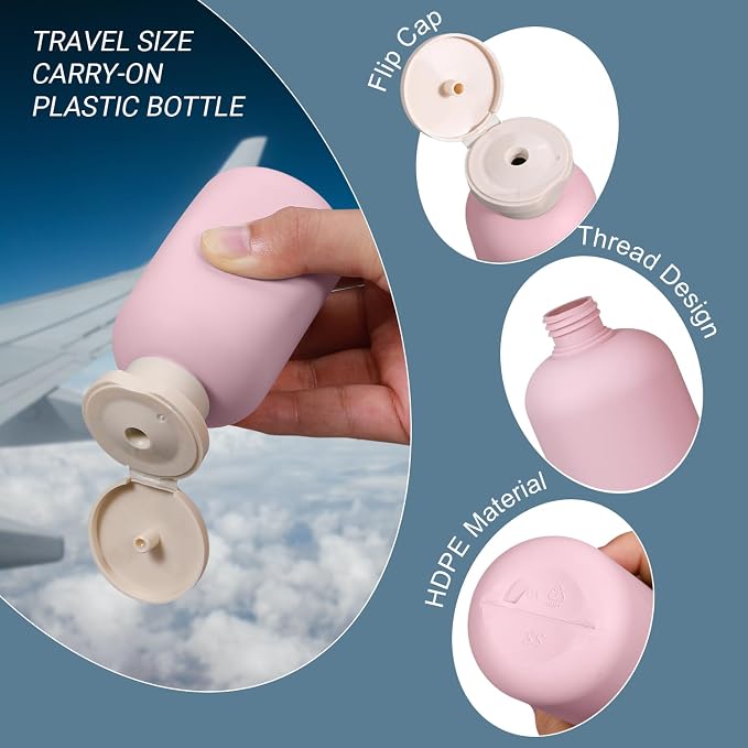 Travel Shampoo Bottle, Empty Plastic Squeeze Bottles 3.4oz - Image 2