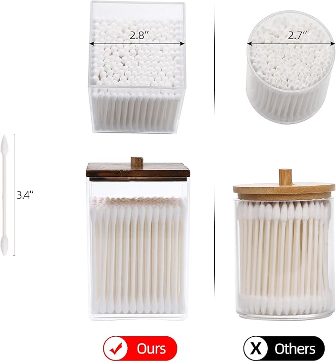 Tbestmax 3 Pack Qtip Holder - 12 oz Bathroom Organizer and Storage Containers - Image 4