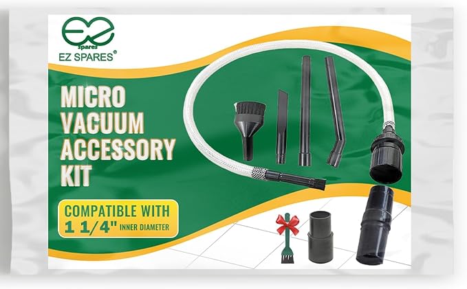 EZ SPARES 7PCS Micro Vacuum Attachment, 7 Piece Universal Vacuum Cleaner by EZSPARES