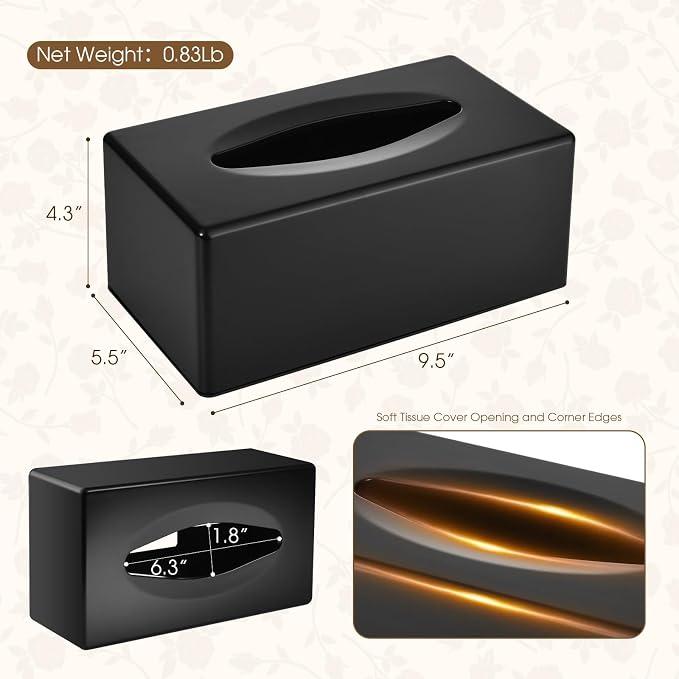 Tissue Box Cover, Rectangular Facial Tissue Holder - Image 3