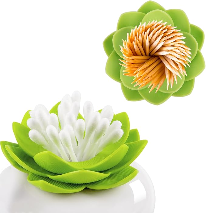 Bloss Mothers Day Gifts Cotton Swab Holder Q-Tips Holder Lotus Toothpick Holder - Image 3