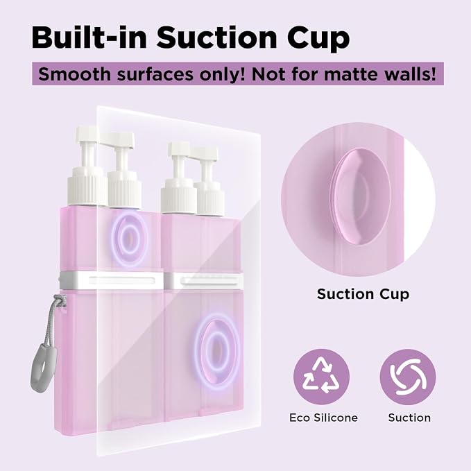 4 in 1 Travel Dispenser Bottle, TSA Approved Refillable Shampoo and Conditioner - Image 5