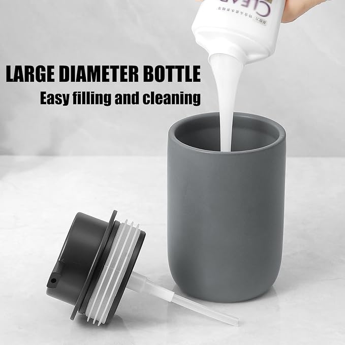 Hand Soap Dispenser for Bathroom Decro, Ceramic Liquid Pump Bottles Refillable - Image 5