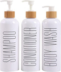 HOMCDALY Shampoo and Conditioner Dispenser, 16oz 3-Pack Refillable Shampoo and by HOME