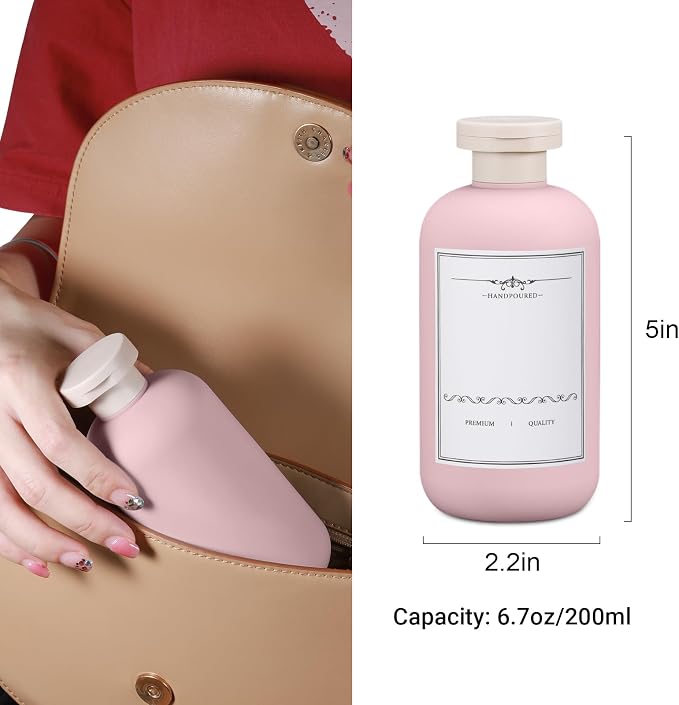 6.8oz Travel Bottles for Toiletries, Empty Plastic Squeeze Bottles - Image 3