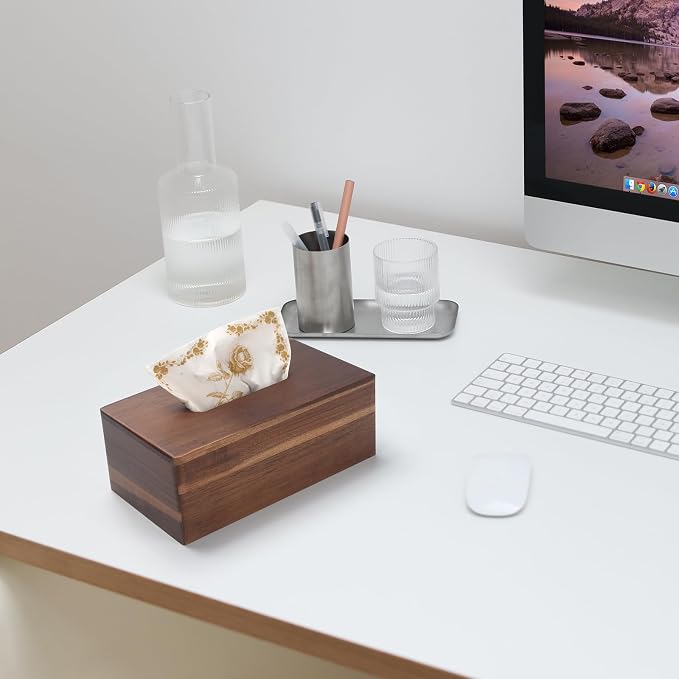 Tissue Box Cover Rectangle, Wood Tissue Box Holder, Wooden Facial Paper Holder - Image 8
