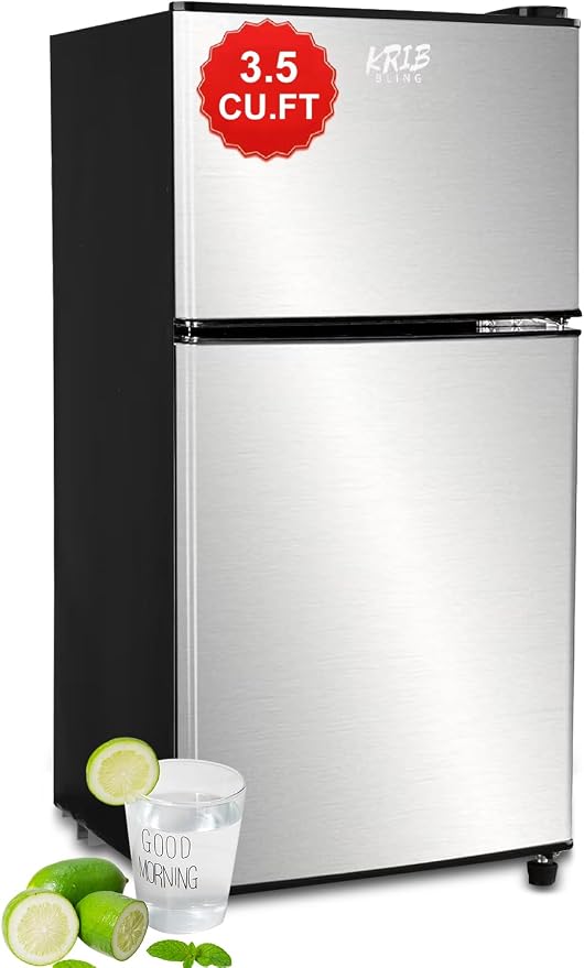 Mini Fridge, 3.5 Cu.Ft Compact Refrigerator Small Refrigerator 7 Level by KRIBBLING