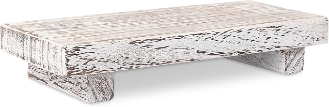 zoocatia Small Wood Tray Pedestal Stand Farmhouse Bathroom Decor Decorative - Image 4