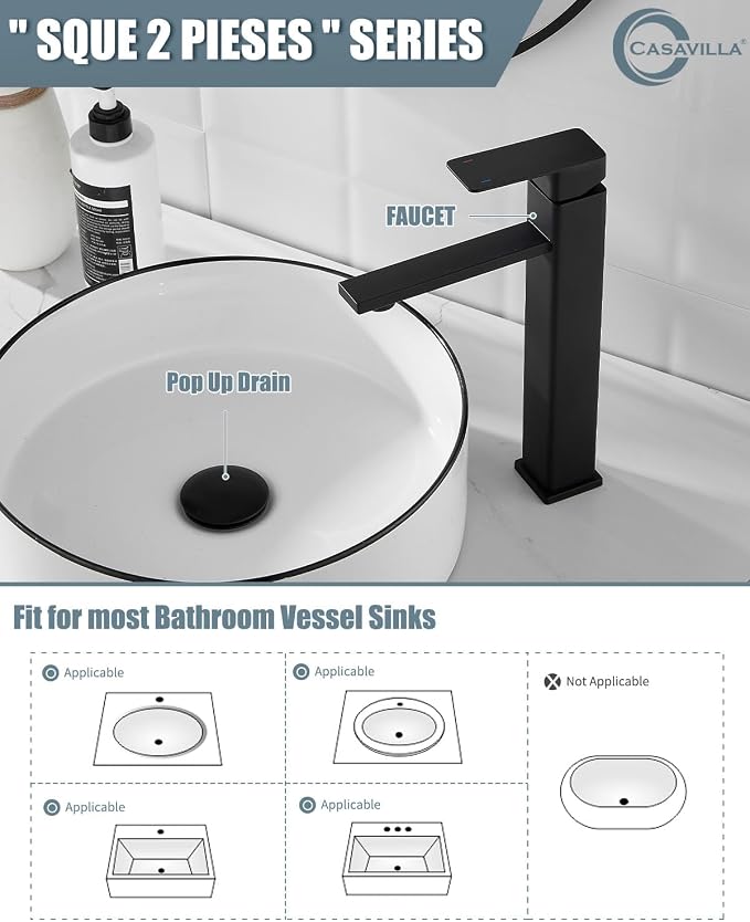 Bathroom Faucets, Matte Black Bathroom Faucet - Image 2