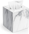 Square Tissue Box Cover, Marble Modern Facial Paper Holder, Cube Acrylic Tissue by Chintu