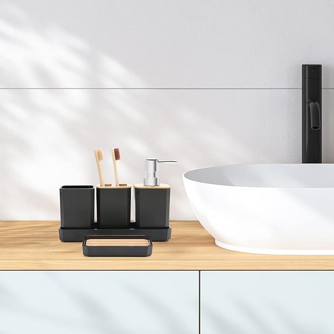 FEILANDUO Bathroom Accessories Set, Soap Dispenser, Soap Dish, Toothbrush Holder - Image 4