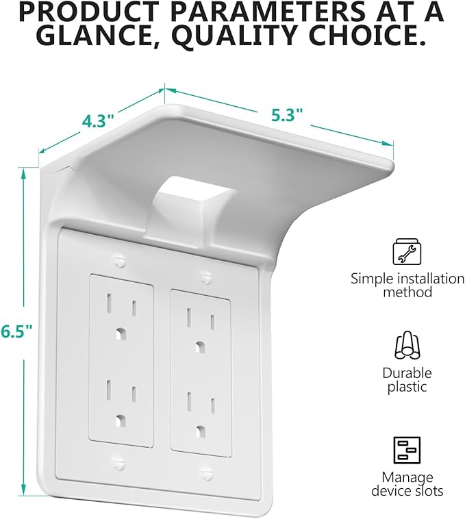 WALI Double Outlet Shelf Wall Holder – Bathroom Shelf Duplex - Image 2