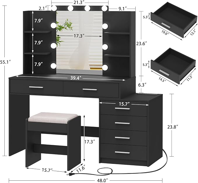Quimoo 48" Large Vanity Desk - Image 6