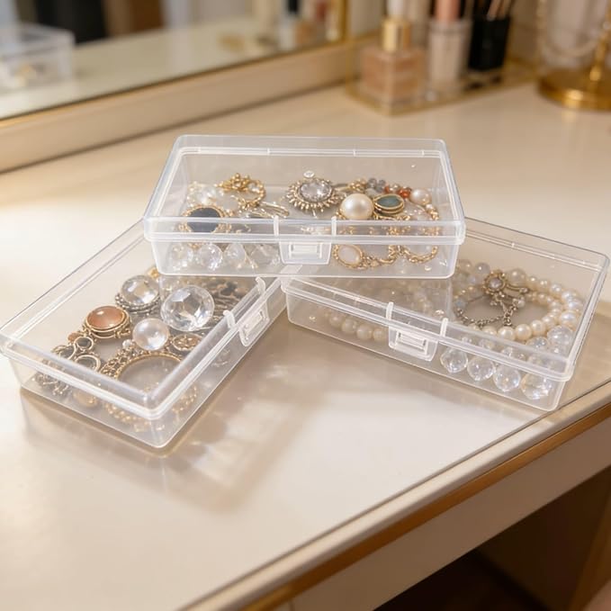 12 Pack Rectangular Clear Plastic Storage Containers Box - Image 7