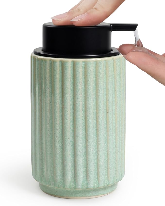 Soap Dispenser, 10.5OZ Lotion Dispenser, Dish Soap Dispenser, Modern Stripe by ANTISSHOME