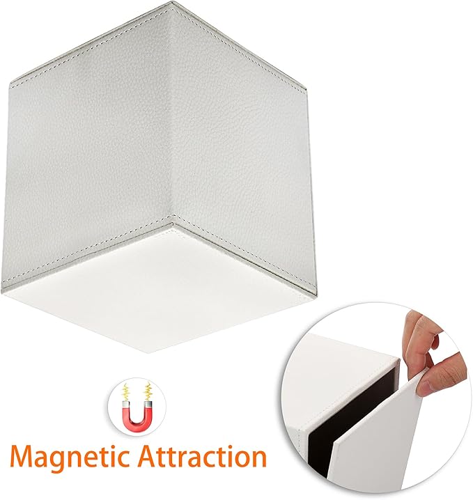 Sumnacon Tissue Box Cover Square Tissue Box Stylish PU Tissue Box Holder - Image 7