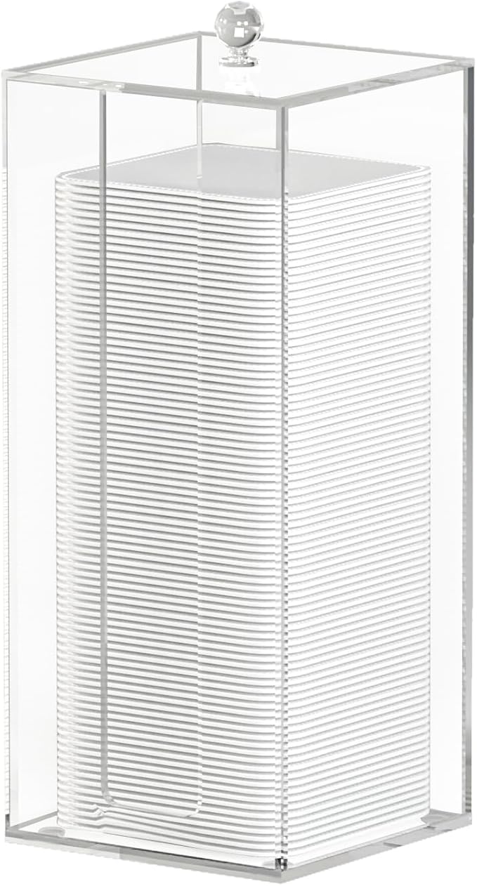 Acrylic Clean Pad Storage Box for Clean Skin Club, Cotton Pad Dispenser by JHJFRAWY
