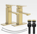 Bathroom Sink Faucet, Brushed Gold Bathroom Faucet 3 Hole by CASAVILLA