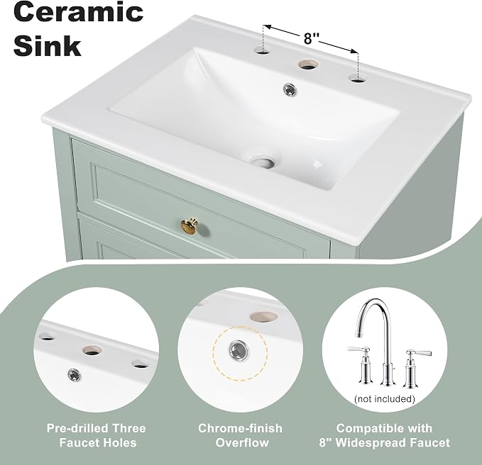 Harper & Bright Designs 24" Bathroom Vanity - Image 7