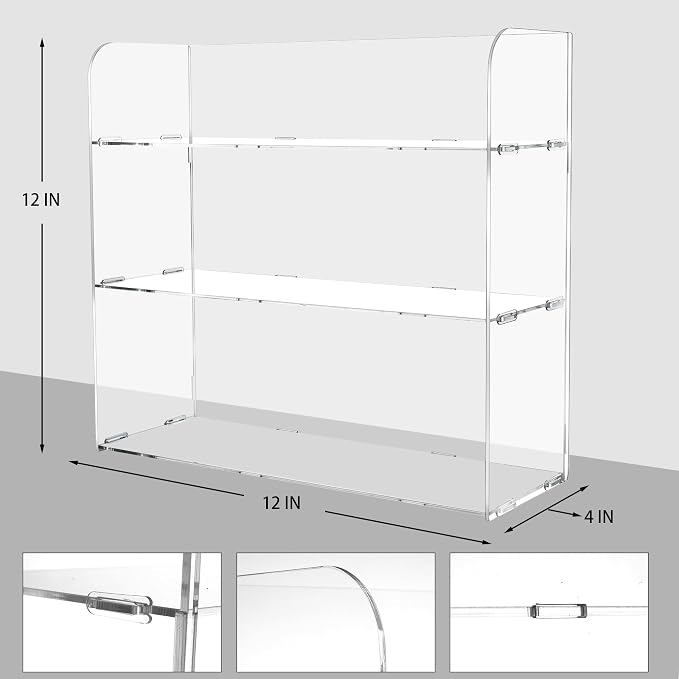 Jusalpha 3 Tier Clear Acrylic Organizer Shelf - Image 3