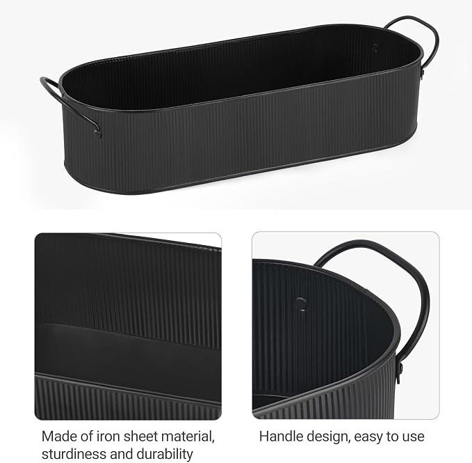Mkono Metal Storage Basket for Toilet Tank Top Bathroom Decor, Galvanized Tray - Image 6