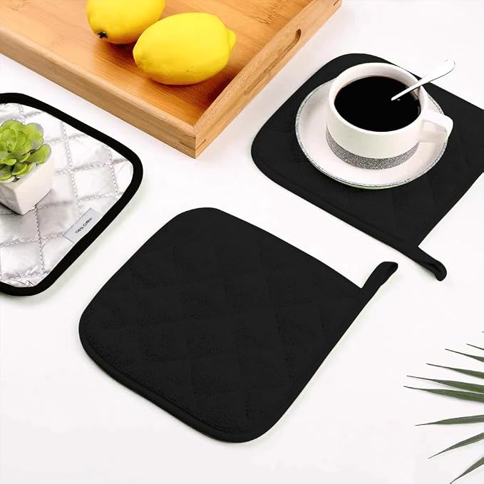 meioro 4-Pack Pot Holders for Kitchen High Heat Resistant Potholder, 100% - Image 4