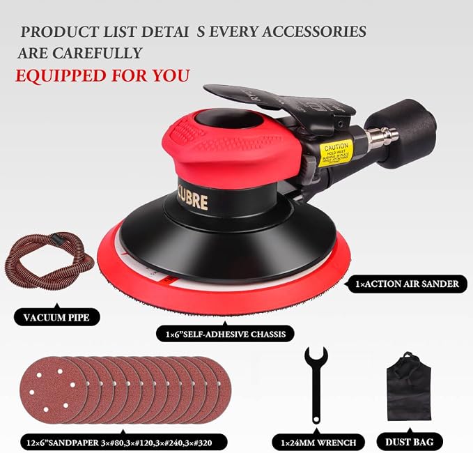 Air Sander with vacuum – 6 Inch DA Palm Sander - Image 2