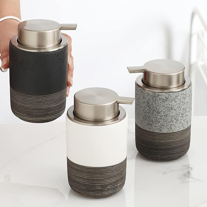 Ceramic Foam Hand Soap Dispenser, 12Oz Countertop Lotion Dispensers - Image 8