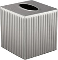 Monarch Abode Tissue Box Cover Square – Handcrafted Ridge Embossed Pewter Metal by MonarchAbode