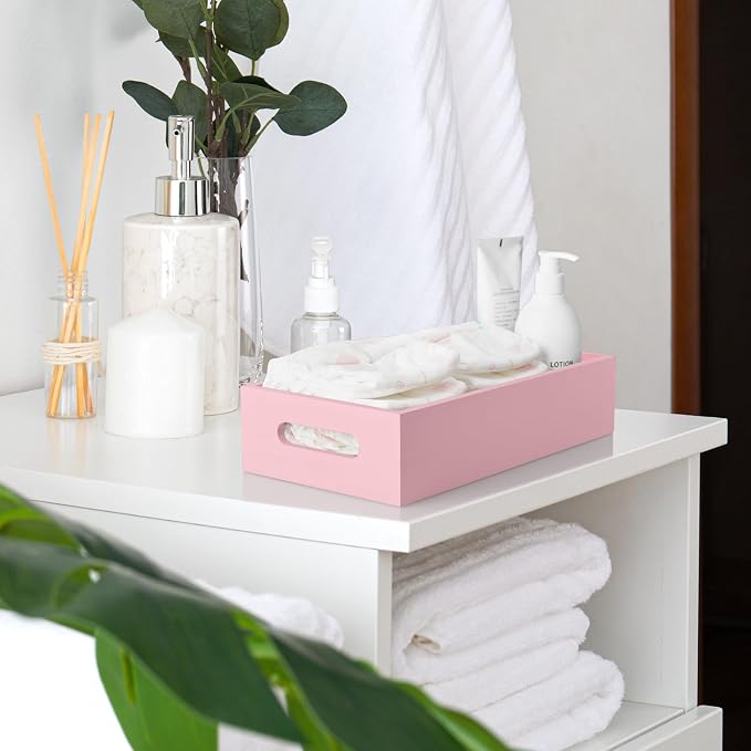 ALELION Pink Bathroom Basket for Organizing - Image 5