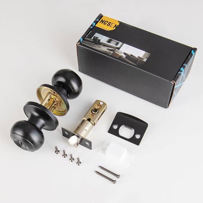 Black Door Knobs Interior Keyless, Door Knobs - Image 5